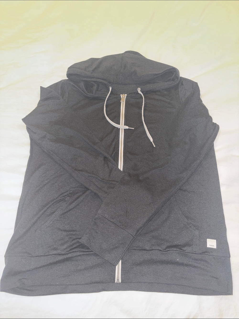 Vuori Black Zip-Up Hooded Sweater